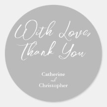 Elegant "With Love, Thank You" Sticker
