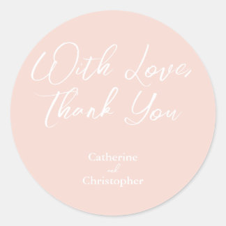 Elegant "With Love, Thank You" Sticker