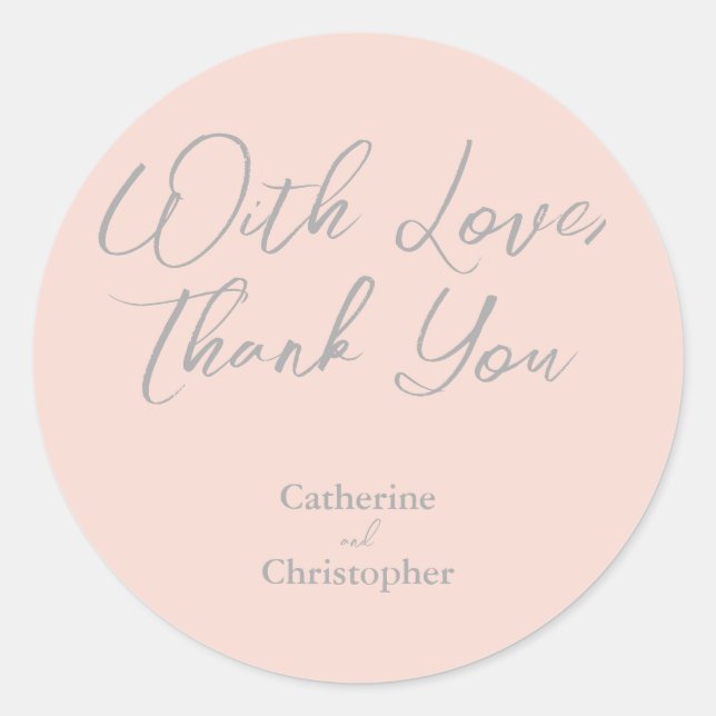 Elegant "With Love, Thank You" Sticker (Front)
