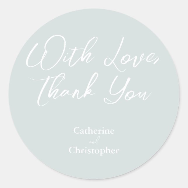 Elegant "With Love, Thank You" Sticker (Front)