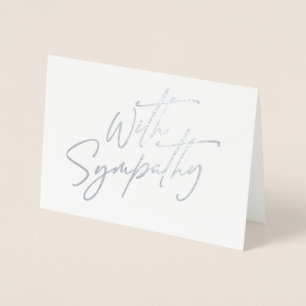 Elegant With Sympathy script Foil Card