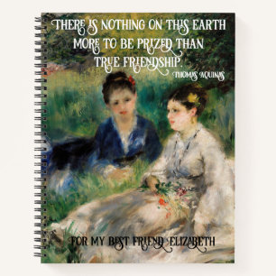 Elegant Woman Artwork Best Friend Quote Gift Notebook