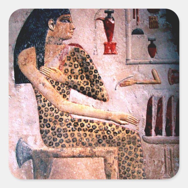 ELEGANT WOMAN ,FASHION AND BEAUTY OF ANTIQUE EGYPT SQUARE STICKER (Front)