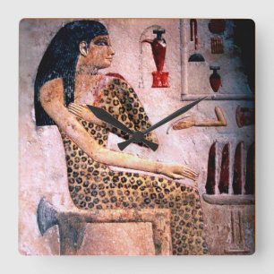 ELEGANT WOMAN ,FASHION AND BEAUTY OF ANTIQUE EGYPT SQUARE WALL CLOCK