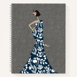 Elegant Woman Fashion Illustration Notebook