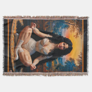 Elegant Woman In Meditative Harmony by Xzendor7 Throw Blanket