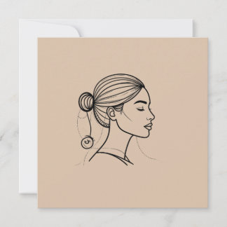 Elegant Woman Line Art Card