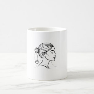 Elegant Woman Line Art Coffee Mug