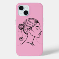 Elegant Woman Line Art Profile | Minimalist Femini