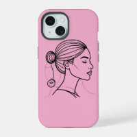 Elegant Woman Line Art Profile | Minimalist Femini