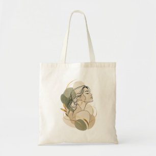 Elegant Woman Line Art Tote Bag