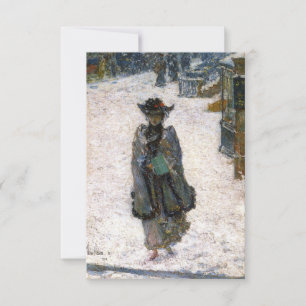 Elegant Woman on Christmas Morning (Childe Hassam) Card