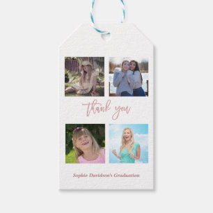 Elegant Woman Photo Collage Graduation Party Gift Tags