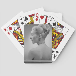 Elegant Woman Playing Cards