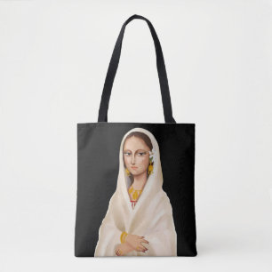 Elegant Woman Portrait   Cultural Art Illustration Tote Bag