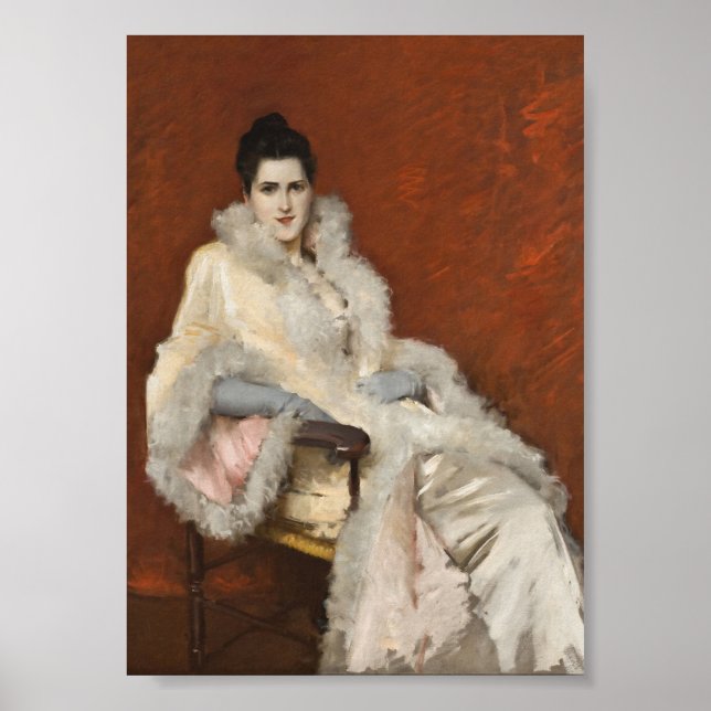 Elegant Woman Portrait Vintage Wall Art (Front)