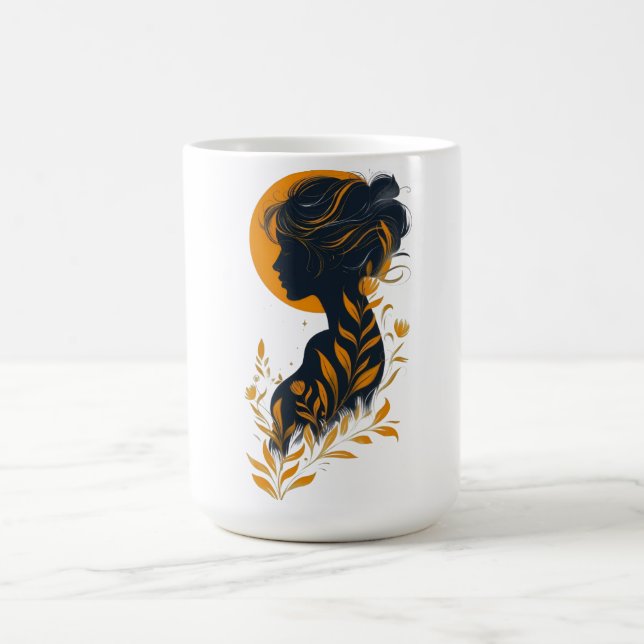 Elegant Woman Silhouette Art Mug (Center)