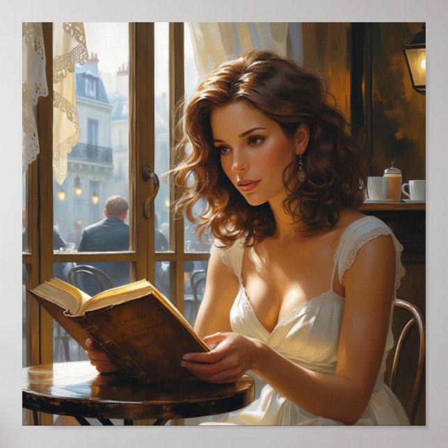 Elegant Woman Vintage Style Art Print (Front)