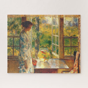 Elegant Woman with a Goldfish Bowl (Childe Hassam) Jigsaw Puzzle