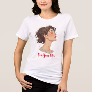 Elegant Woman with Blissful Smile Tri-Blend Shirt