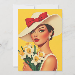 Elegant Woman with Daffodils Invitation