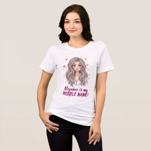 Elegant Woman with Flowing Hair Tri-Blend Shirt