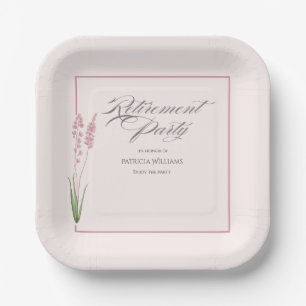 Elegant Womans Pastel Wildflower Retirement Party  Paper Plate