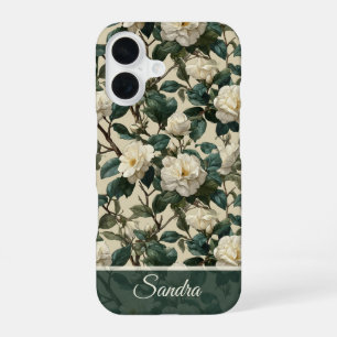 Elegant Women Gift Gardenias Floral Custom iPhone 16 Case