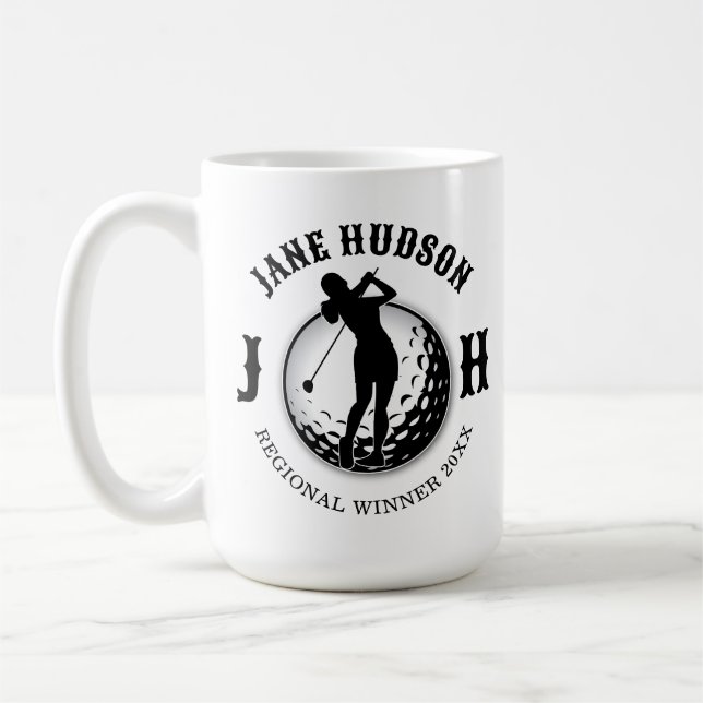 Elegant Women Golf Monogram Design Coffee Mug (Left)