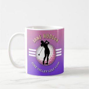 Elegant Women Golfer Design Coffee Mug
