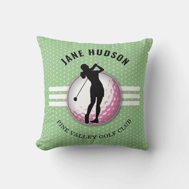 Elegant Women Golfer Design Cushion (Front)