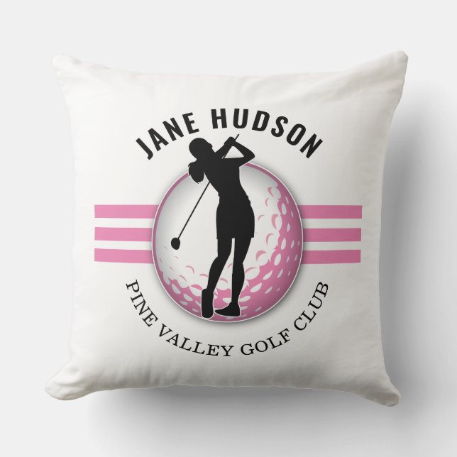 Elegant Women Golfer Design Cushion (Front)