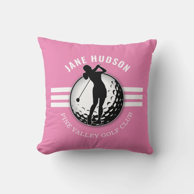 Elegant Women Golfer Design Cushion (Front)