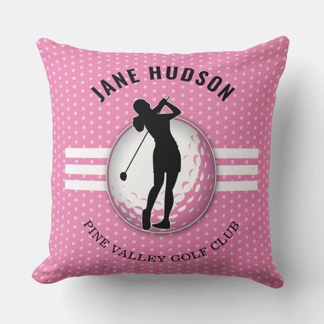 Elegant Women Golfer Design Cushion (Front)