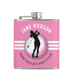 Elegant Women Golfer Design Hip Flask
