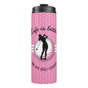 Elegant Women Golfer Design Thermal Tumbler