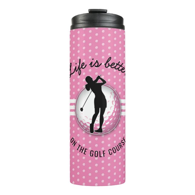 Elegant Women Golfer Design Thermal Tumbler (Front)