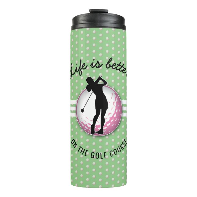Elegant Women Golfer Design Thermal Tumbler (Front)