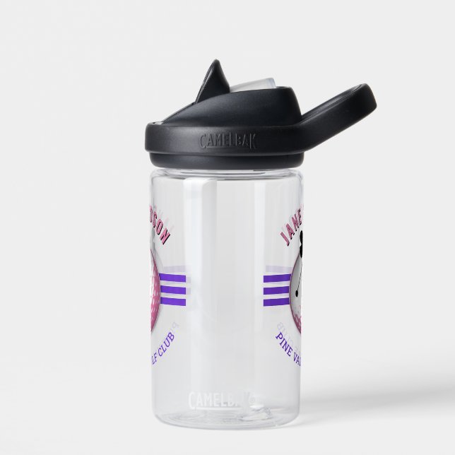 Elegant Women Golfer Design Water Bottle (Left)