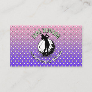 Elegant Women Golfer Monogram Design Business Card