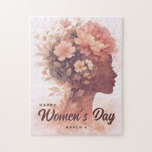 Elegant Women's Day Celebration Floral March 8 Jigsaw Puzzle