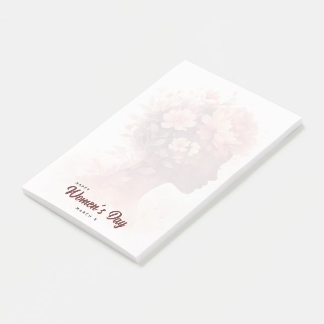Elegant Women's Day Celebration Floral March 8 Post-it Notes (Angled)
