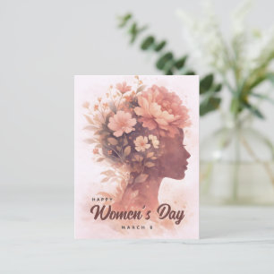 Elegant Women's Day Celebration Floral March 8  Postcard