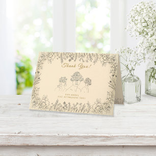 Elegant Women's Day Celebration History Floral Thank You Card