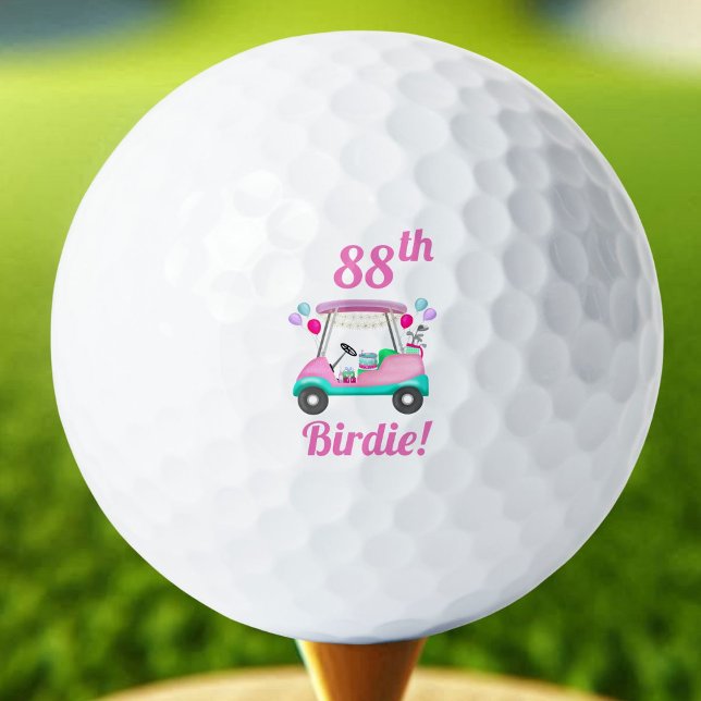 Elegant Women's Golf Party Cart 88th Birthday Name Golf Balls (Creator Uploaded)