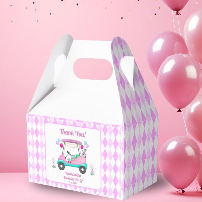 Elegant Women's Golf Party Cart Birthday Favour Box (Creator Uploaded)