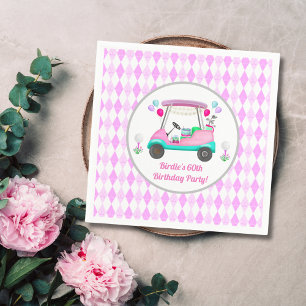 Elegant Women's Golf Party Cart Birthday Paper  Napkin