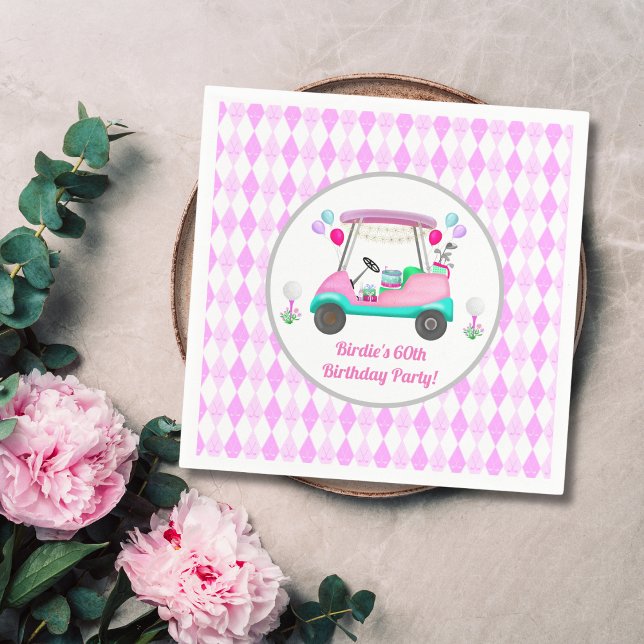 Elegant Women's Golf Party Cart Birthday Paper  Napkin (Creator Uploaded)
