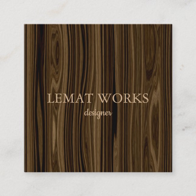 Elegant Wood 2 Square Business Card (Front)