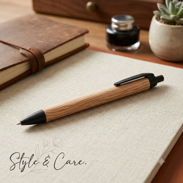 Elegant Wood Art Pattern Stylish Black Ink Pen (Elegant Wood Art Pattern Stylish Pen)